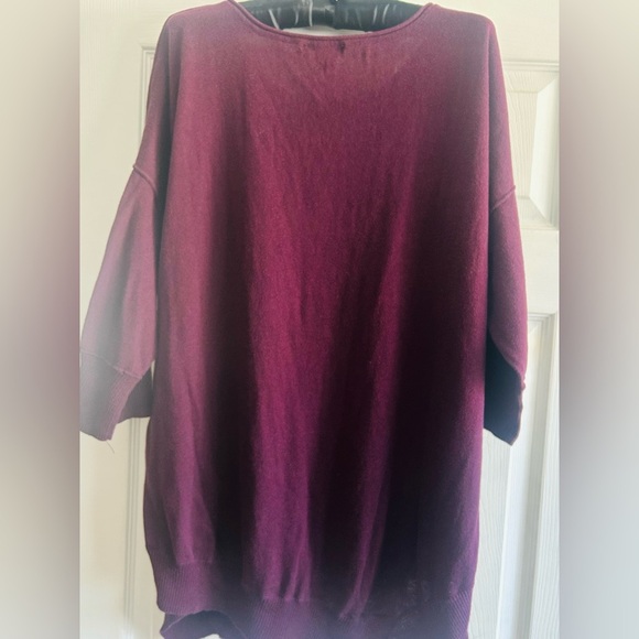 COVINGTON PLUS 2X PURPLE ASYMMETRICAL TUNIC LIGHTWEIGHT SWEATER TOP - Picture 3 of 3